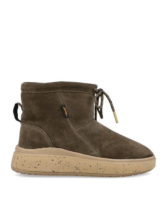Jeep Footwear Ghete Dama De Catifea Kaki