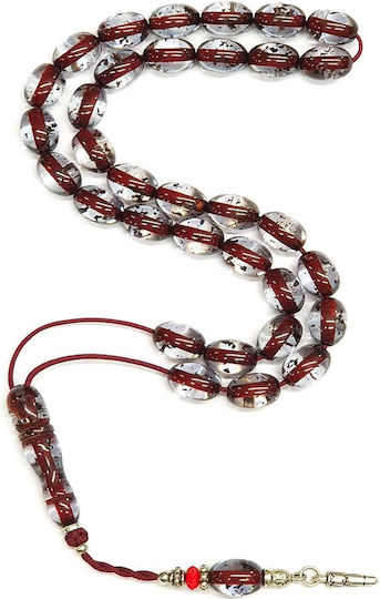 Roloi Komboloi Worry Beads with 33 Beads Made of Resin Length 37cm Multicolour