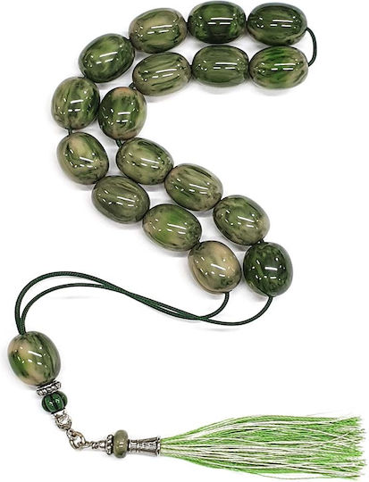 Roloi Komboloi Worry Beads with 17 Beads Made of Mastic Length 35cm Multicolour
