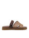 Myconian Leather Women's Flat Sandals Flatforms Brown