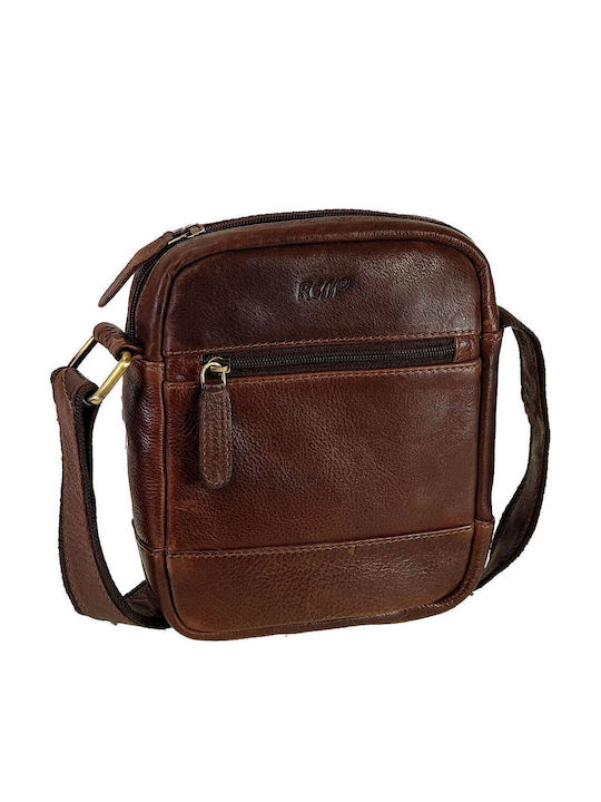 RCM Leather Men's Shoulder / Crossbody Bag Brown