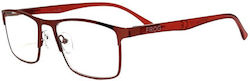 Frog Optical F 177 Lesebrillen +4.00 in Rot Farbe