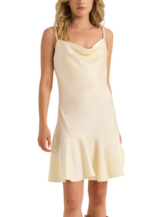 Enzzo Enzzo Summer Mini Satin Wrap Dress with R...