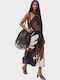 Sommer Midi Damenkleid Mehrfarbig S26A8001-Mehrfarbig