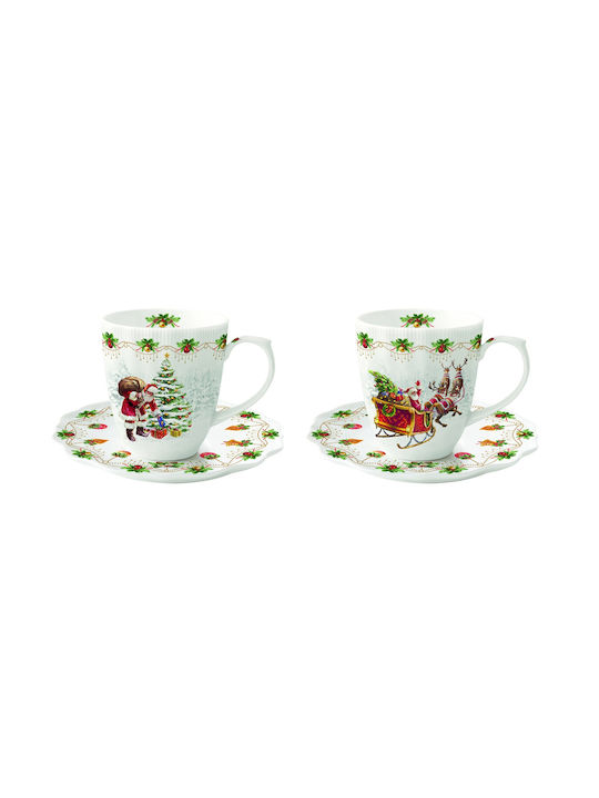 Easylife Σετ Χριστουγεννιάτικα Φλιτζάνι Πορσελάνινα 110ml 2τμχ