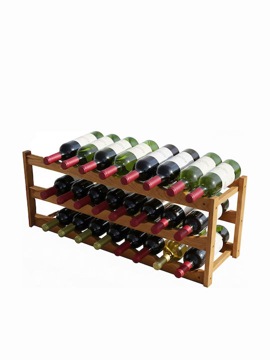 Relaxdays Freistehende Hölzerne Weinregal Beiges 28x21x78cm