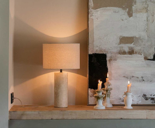 Andrea House Table Lamp for E27 Fitting with Beige Shade and Base Andrea House Table Lamp for E27 Fitting with Beige Shade and Base