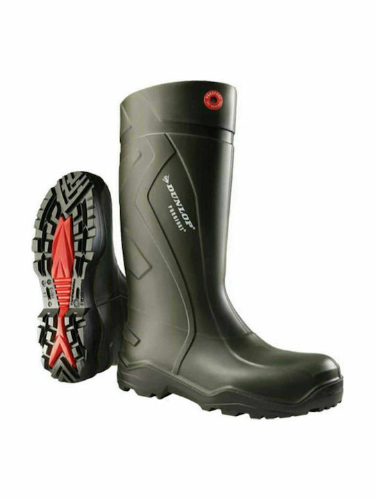 Dunlop Purofort Plus Γαλότσες Εργασίας Γονάτου Χακί