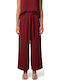 Damen Zip-Culottes mit Gummiband in entspannter Passform Burgundisch