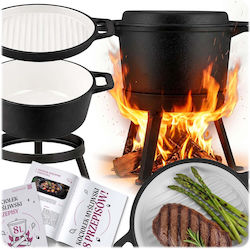 Emaille Gusseisen Topf 8l Stehend + Grillpfanne Bd-480 348010