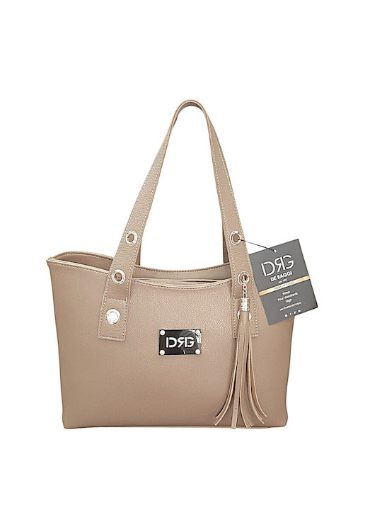 Leather Women's Shoulder Bag Beige