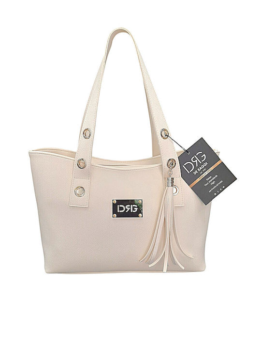 De Raggi Leather Women's Shoulder Bag Ecru