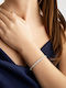 Women's Gold Plated Silver Bracelet with Zircon 19cm