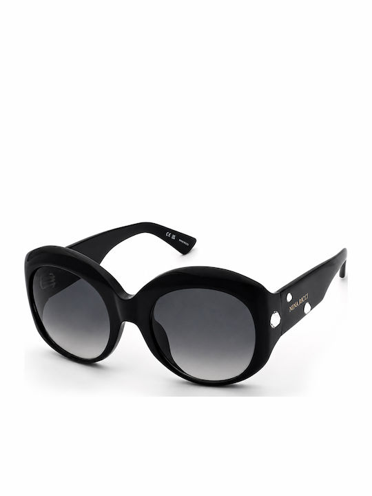 Nina Ricci Women's Sunglasses With Black Horn-Rimmed Frame And Black Lens