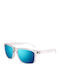 Kypers Men's Sunglasses with Transparent Horn-Rimmed Frame and Light Blue Polarized Mirror Lens