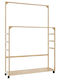 vidaXL Teleskopischer Boden Kleiderständer aus Bambus Braune 90x35x155cm