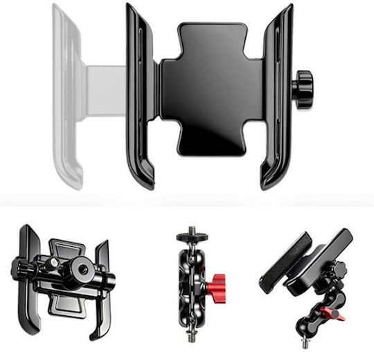 Phone Clamp Kit Quick Adjustment Bicycle Extension Bar Aluminum Black