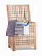 Relaxdays Coș de Rufe din Lemn 70l 55.5x39.5x52.5cm Maro