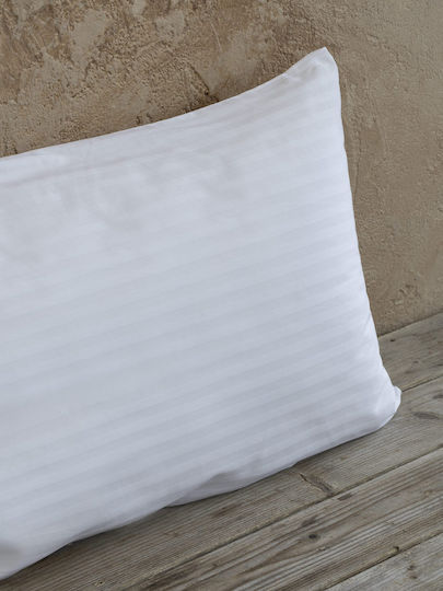 Nima Set Of 12 Striped Hotel Pillowcases Made Of 100% Cotton 75x52cm