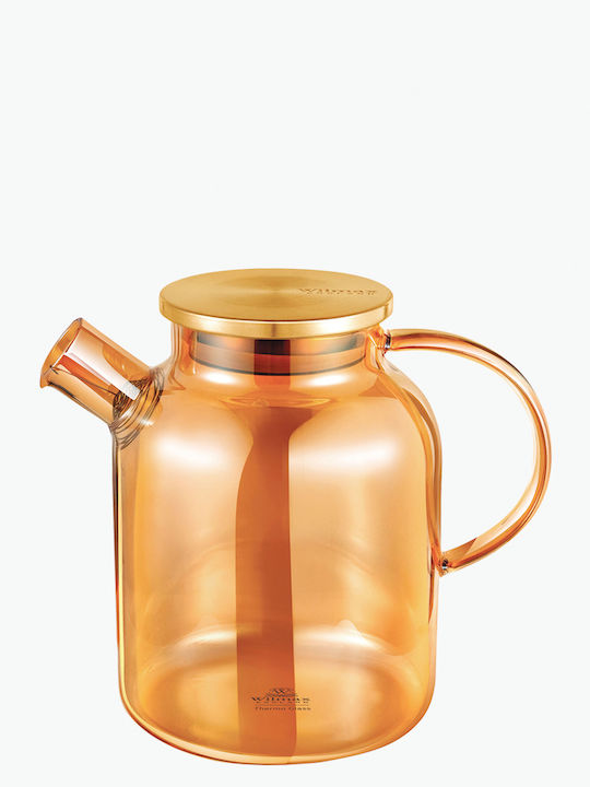 Wilmax Ceainic cu Filtru din Sticlă Portocalie 1600ml