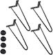 Bakaji Metal Furniture Leg 4 Pieces Suitable for Table / Coffee Table 45cm Gray