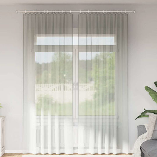 vidaXL vidaXL Vorhänge Fenster mit Tunnel Offenes Grau 140x260cm