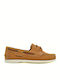Leather Men's Boat Shoes in Tabac Brown Colour
