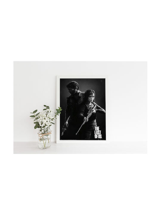 Gaming Poster Last Us Joel & Ellie Gm2391 40cm X 50cm Premium Black Wooden Frame