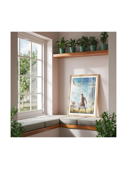 Gaming Poster Assassins Creed Odyssey Cover Gm2356 40cm X 50cm Premium Black Wooden Frame