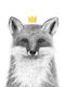 Παιδικό Κάδρο Queen Fox με Μαύρη Κορνίζα από Ξύλο 40x50εκ.