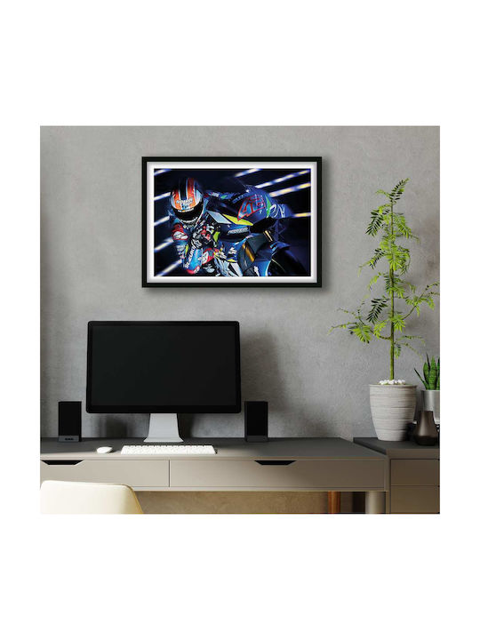 Poster MotoGP Alex Rins GP022 40cm X 50cm Premium Black Wooden Frame