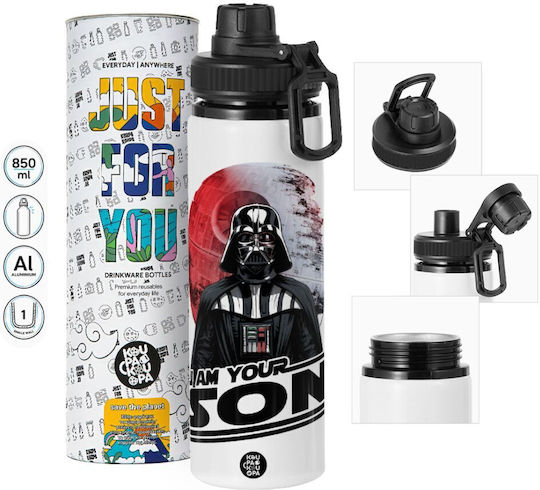 Koupakoupa Star Wars Kids Water Bottle Made of Aluminium with Screw-on Cap Non Spill Multicolour 850ml