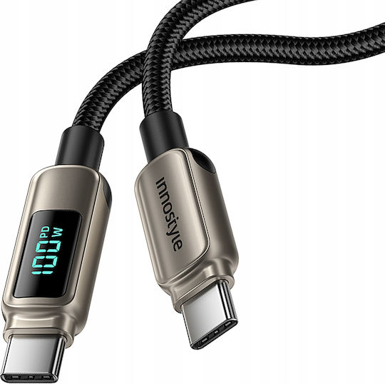 Innostyle USB 2.0 Cable USB-C male - USB-C / USB-A 100W Χρυσό 1m DP-CC1001TG