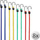 Set 8 Corzi Elastice Extensibile Monzana 40-100 Cm Prindere Fixare 3.2 Mm Cârlig Oțel Multicolore