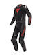 Dainese Demon Sprint Двукомпонентен Мъжки Кожен Костюм За Мотоциклетист Черно/Черно/Червено-Лава