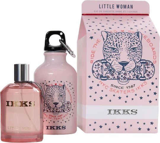 Set Ikks Little Woman Eau De Toilette Pentru Femei 100 Ml + Little Woman Gwp Sticlă De Apă Roz