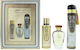 Set Ard Al Zaafaran Turab Al Dhahab Eau De Parfum Women 100 Ml + Turab Al Dhahab Deodorant Spray Men 250 Ml + Turab Al Dhahab Room Spray 300 Ml