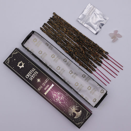 Ροζ Χαλαζίας Ρόδο Smudge Kit 8 Κρυστάλλιες Αρωματικές Ξύστρες Ancient Wisdom