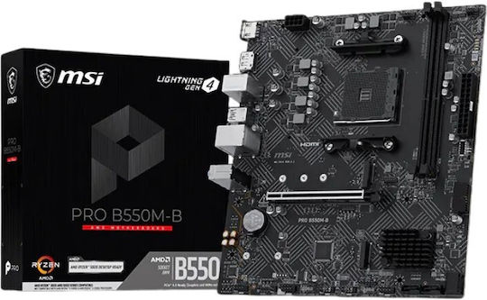 MSI PRO B550M-B Motherboard Micro ATX with AMD AM4 Socket 7D14-023R