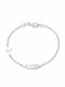 Kinderarmband ID aus Silber mit Kreuz Herz & Steine