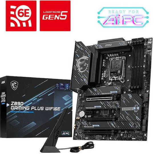 MSI Z890 Gaming Plus WIFI6E Mutterplatine ATX mit Intel 1851 Steckdose 7E34-020R