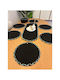 SteweHome Black Wicker Placemats 80x30cm 7 Pieces