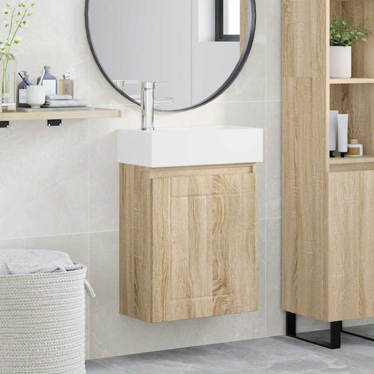 vidaXL Плот със Смесител М45.5xШ25.5xВ84см Сонома Дъб
