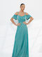 Summer Maxi Evening Dress Petrol Blue