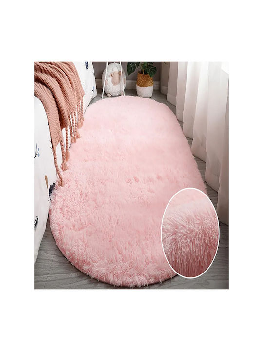 SteweHome Non-Slip Runner Furry Pink Rug 80x290cm