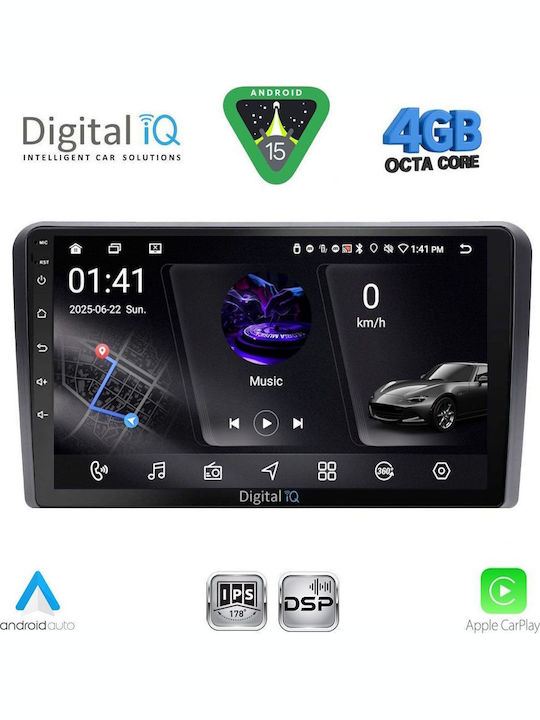 Digital IQ Car Audio System for Kia Sportage 2004-2010 with Clima A/C Bluetooth USB WiFi GPS Apple CarPlay Android Auto with 9" Touch Screen
