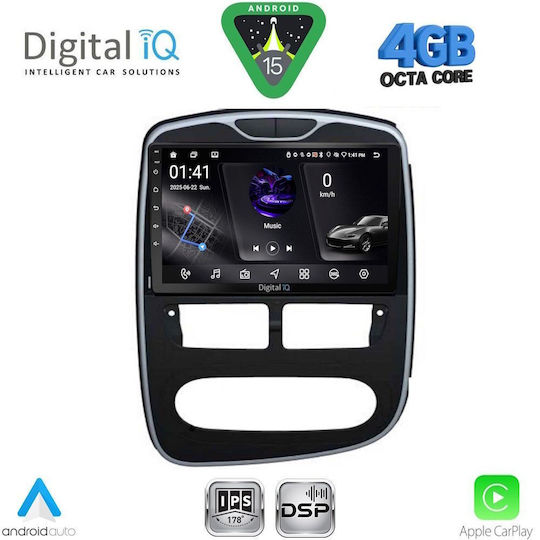 Digital IQ Car Audio System for Renault Clio 2012-2015 Bluetooth USB WiFi GPS Apple CarPlay Android Auto with 10" Touch Screen
