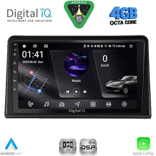 Digital IQ Ηχοσύστημα Αυτοκινήτου για Renault Express 2020 (Bluetooth/USB/WiFi/GPS/Apple-Carplay/Android-Auto) με Οθόνη Αφής 9"