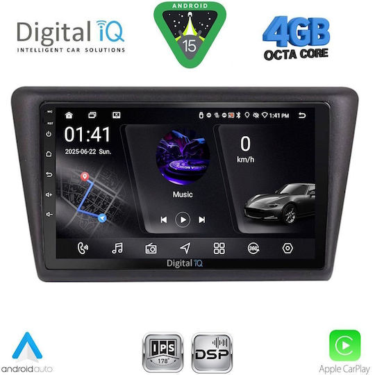 Digital IQ Ηχοσύστημα Αυτοκινήτου για Skoda Rapid 2014-2019 με Clima (Bluetooth/USB/WiFi/GPS/Apple-Carplay/Android-Auto) με Οθόνη Αφής 9"