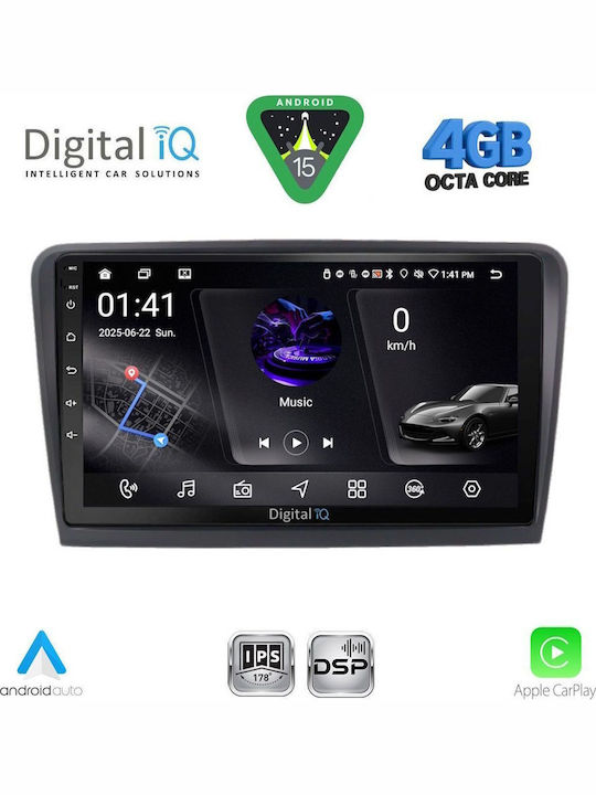 Digital IQ Car Audio System for Skoda Rapid 2012-2023 with Clima (Bluetooth/USB/WiFi/GPS/Apple CarPlay/Android Auto) with 9" Touch Screen
